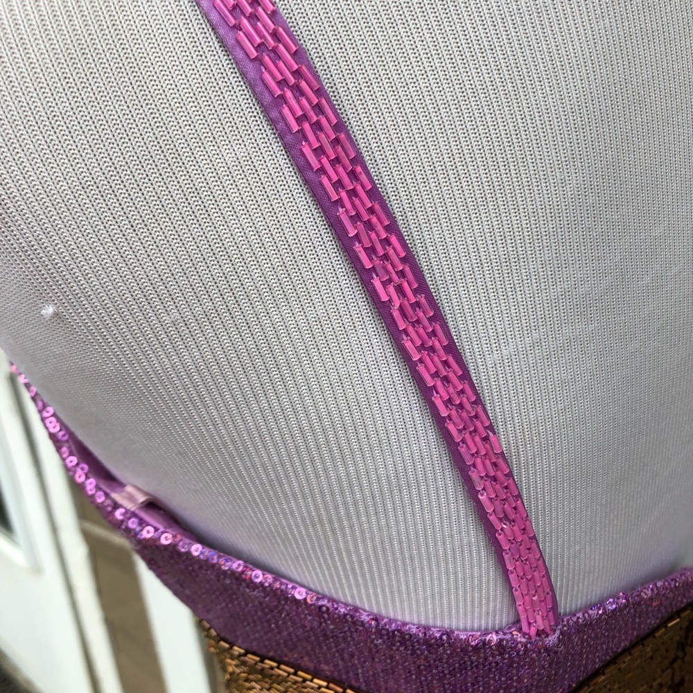 Beaded evening gown with fit and flare floral - Picture 6 of 8